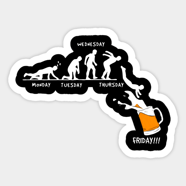 Beer Monday Tuesday Wednesday Thursday Friday Sticker by Pelman